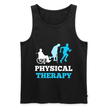 Cadeau de physiothérapie kinésithérapeute - Débardeur bio Premium Homme - noir - Devant - Michal (187cm)