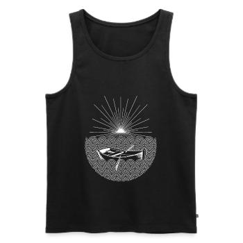 Boot Wasser Sonne Wellen Abstrakt - Männer Premium Bio Tank Top - Schwarz - Vorne - AI Model Male 178 light (178cm)