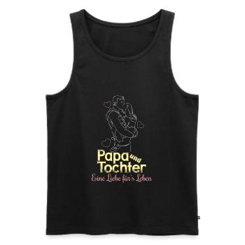Papa und Tochter - Eine Liebe fürs Leben - Männer Premium Bio Tank Top - Schwarz - Vorne - AI Model Male 178 light (178cm)
