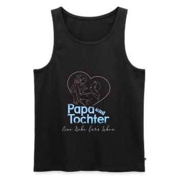 Papa und Tochter - Eine Liebe fürs Leben - Männer Premium Bio Tank Top - Schwarz - Vorne - AI Model Male 178 light (178cm)
