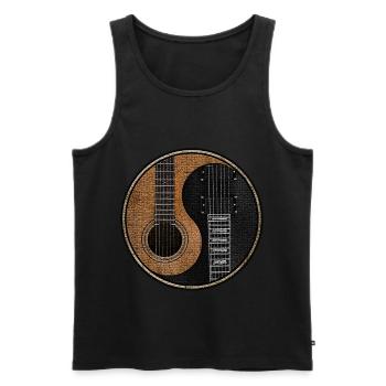 Guitare E Guitare Yin Yang - Débardeur bio Premium Homme - noir - Devant - AI Model Male 178 light (178cm)