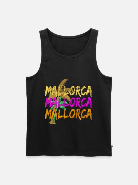 Mallorca and palm trees - Men's Premium Organic Tank Top - black