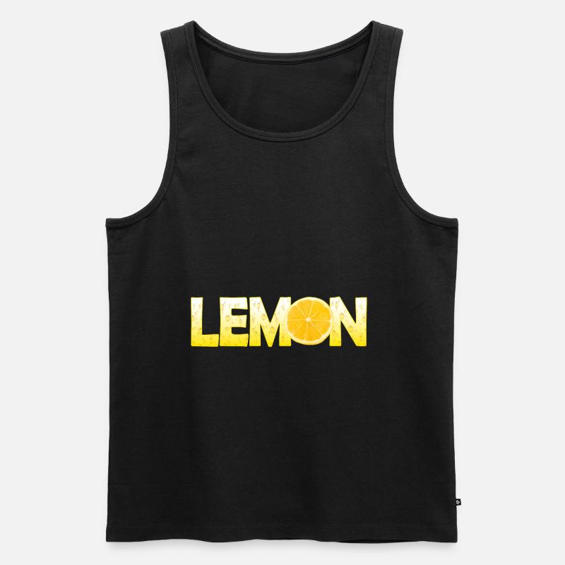 Lemon - Männer Premium Bio Tank Top - Schwarz