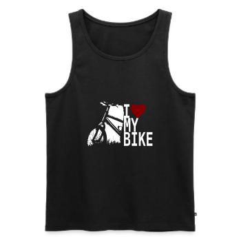 I love my bike, I love my bike - Men's Premium Organic Tank Top - black - Front - Michal (187cm)
