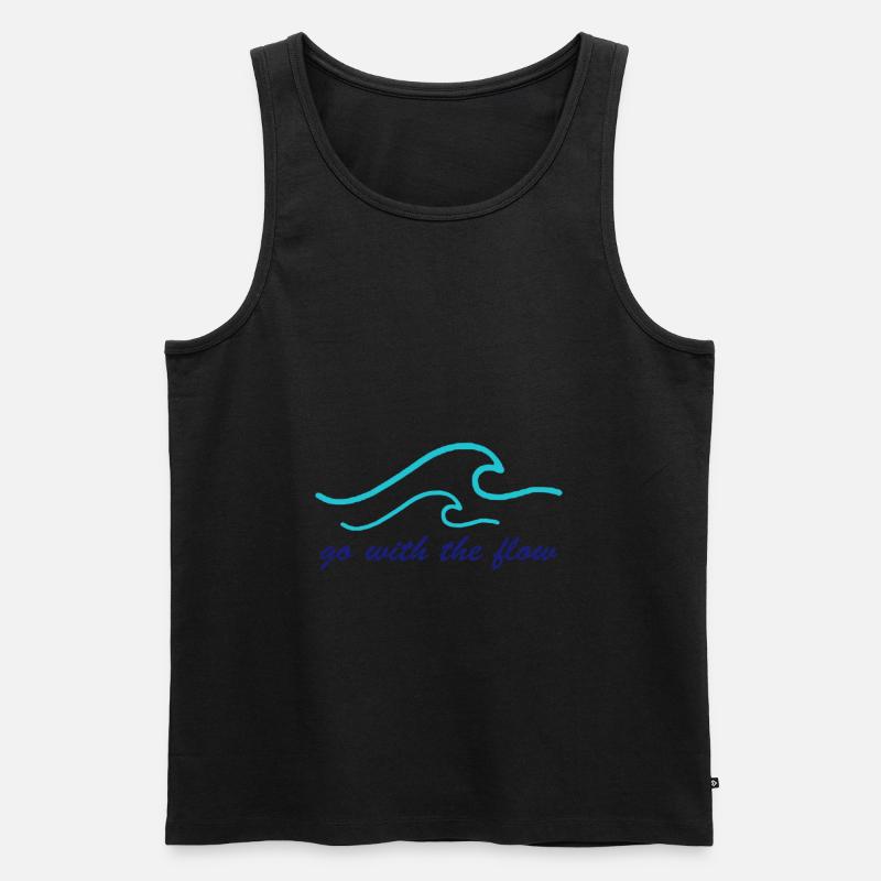 go with the flow "WELLE" - Männer Premium Bio Tank Top - undefined