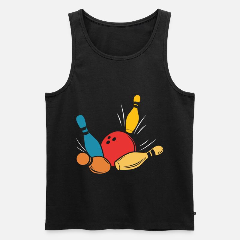 Kegel Bowlingkugel - Männer Premium Bio Tank Top - Schwarz