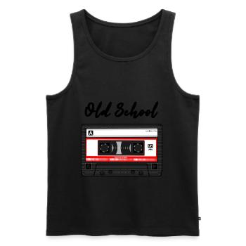 Old school - Men's Premium Organic Tank Top - black - Front - AI Model Male 178 light (178cm)