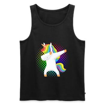 Dabbing Unicorn Dabbendes Unicorn Dab Idée cadeau - Débardeur bio Premium Homme - noir - Devant - Michal (187cm)