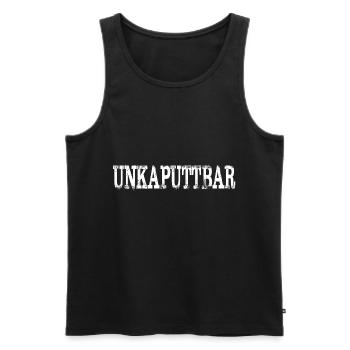 Unkaputtbar Unzerstörbar Lustig Spruch Geschenk - Männer Premium Bio Tank Top - Schwarz - Vorne - AI Model Male 178 light (178cm)