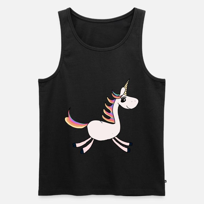 Einhorn - Männer Premium Bio Tank Top - Schwarz