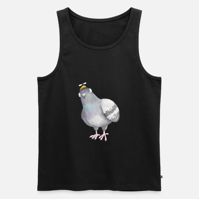 Taube (s) Nüsschen - Männer Premium Bio Tank Top - Schwarz