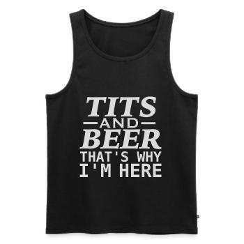 Beer and Tits - Männer Premium Bio Tank Top - Schwarz - Vorne - AI Model Male 178 light (178cm)