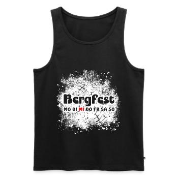 Bergfest. Mittwoch. Woche. Arbeit. Job. Lustig - Männer Premium Bio Tank Top - Schwarz - Vorne - Michal (187cm)