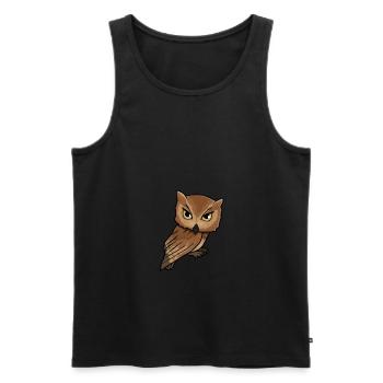 Chibi Owl - Men's Premium Organic Tank Top - black - Front - AI Model Male 178 light (178cm)
