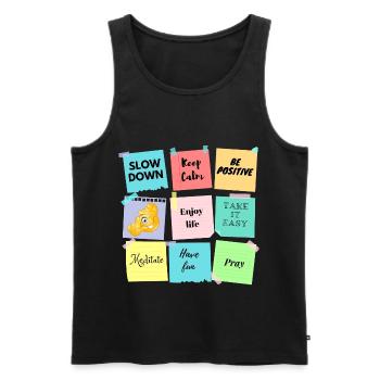 Post its - motivation and good mood - Men's Premium Organic Tank Top - black - Front - Michal (187cm)