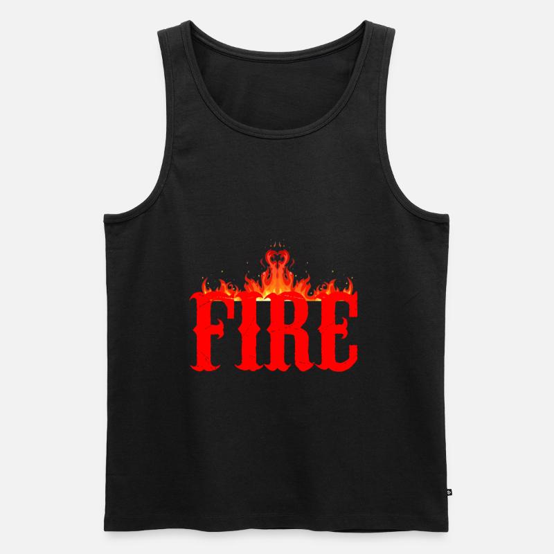 Fire - Männer Premium Bio Tank Top - Schwarz