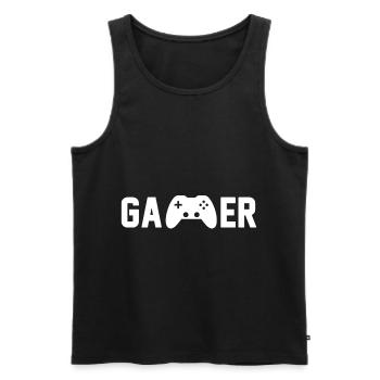 Gamer - Men's Premium Organic Tank Top - black - Front - Michal (187cm)