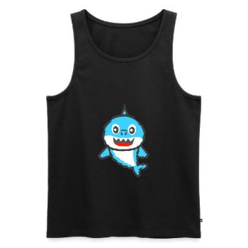 Drôle de requin cool pour les enfants d’enfants poisson cool - Débardeur bio Premium Homme - noir - Devant - AI Model Male 178 light (178cm)