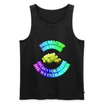 Die Macht der Presse Spruch Geschenk Idee cool - Männer Premium Bio Tank Top - Schwarz - Vorne - AI Model Male 178 light (178cm)