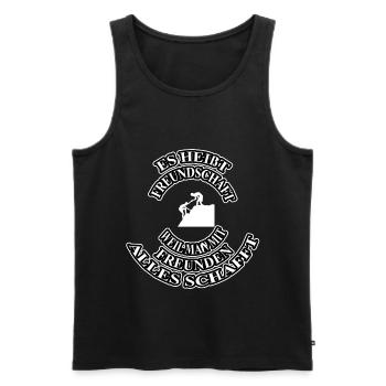 Es heißt Freundschaft Spruch Geschenk Idee cool - Männer Premium Bio Tank Top - Schwarz - Vorne - Michal (187cm)