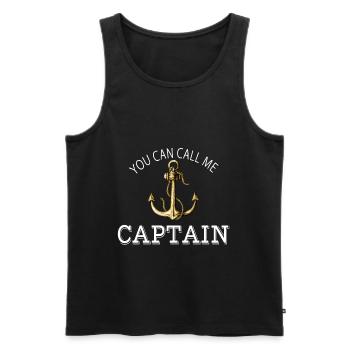Can you call me captain- Captain - Men's Premium Organic Tank Top - black - Front - Michal (187cm)