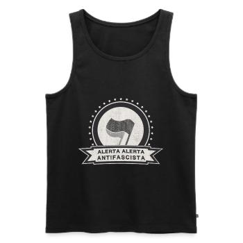 ANTIFA - Männer Premium Bio Tank Top - Schwarz - Vorne - AI Model Male 178 light (178cm)