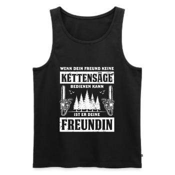 Holzfäller Waldarbeiter Holz Förster Forstwirt - Männer Premium Bio Tank Top - Schwarz - Vorne - Michal (187cm)