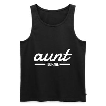 Aunt Tourage - Männer Premium Bio Tank Top - Schwarz - Vorne - AI Model Male 178 light (178cm)