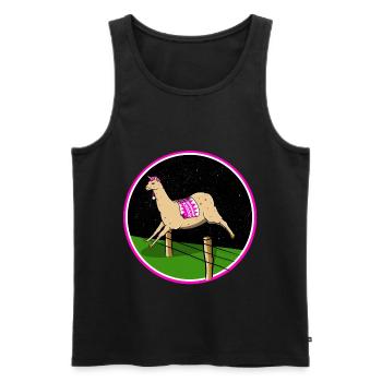 Llama sleeping - Men's Premium Organic Tank Top - black - Front - Michal (187cm)