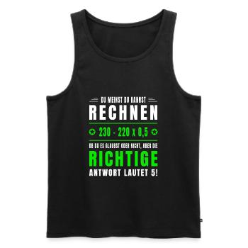 Mathe, Mathematik, Rechnen, Spruch, Mathelehrer - Männer Premium Bio Tank Top - Schwarz - Vorne - AI Model Male 178 light (178cm)