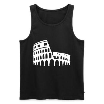 ancien bâtiment à Rome - Débardeur bio Premium Homme - noir - Devant - AI Model Male 178 light (178cm)