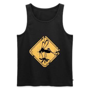 Idée de cadeau de danger de signe de rue de moustique moustique - Débardeur bio Premium Homme - noir - Devant - AI Model Male 178 light (178cm)