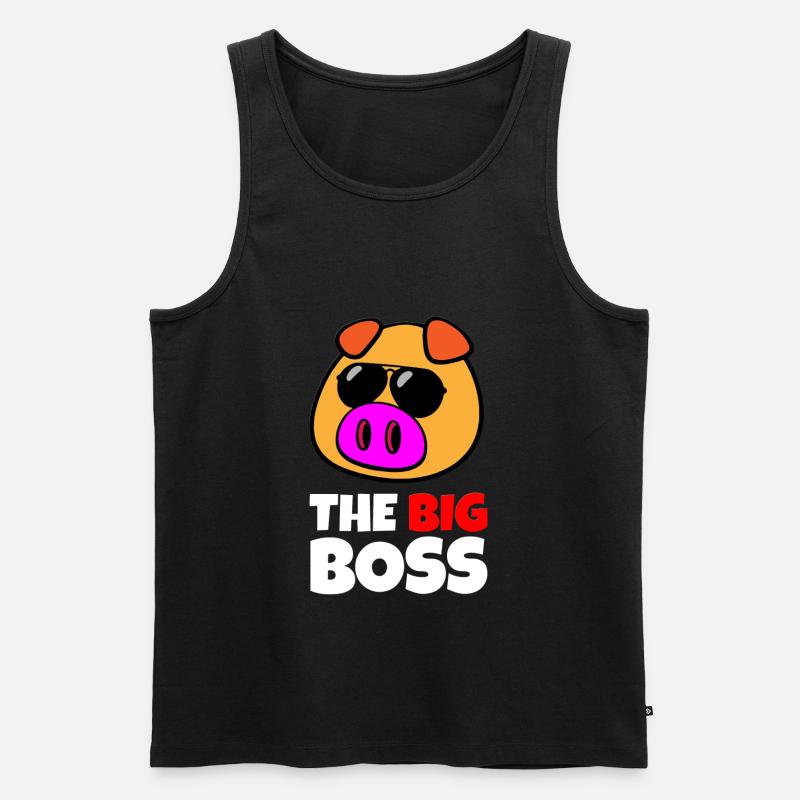 Schwein Boss Chef Vorgesetzter Geschenkidee - Männer Premium Bio Tank Top - Schwarz