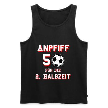 50. Geburtstag Fußball - Männer Premium Bio Tank Top - Schwarz - Vorne - Michal (187cm)