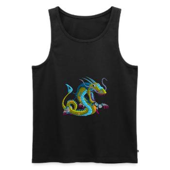 Metal Dragon Mechdragon Dragon Made of Metal - Men's Premium Organic Tank Top - black - Front - Michal (187cm)