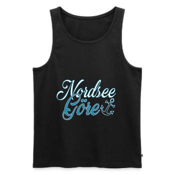 Nordseegöre Schriftzug | Yolo-Artwork - Männer Premium Bio Tank Top - Schwarz - Vorne - Michal (187cm)