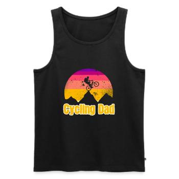 Cycling Dad - Men's Premium Organic Tank Top - black - Front - AI Model Male 178 light (178cm)