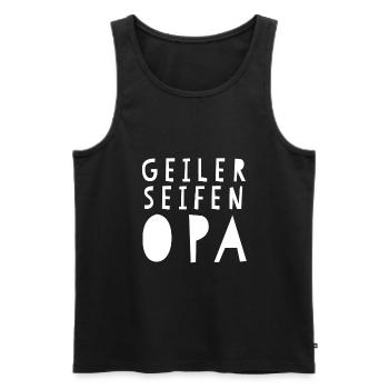 Geiler Seifen Opa Lustiger Spruch - Männer Premium Bio Tank Top - Schwarz - Vorne - Michal (187cm)
