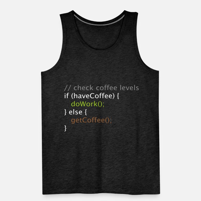 Computer Science Nerd Geek Programmer Coffee Work Men's Premium Organic Tank Top