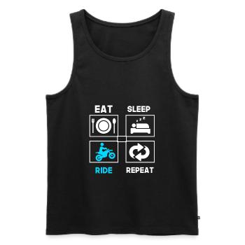 Eat Sleep Ride Repeat motorcycle - Men's Premium Organic Tank Top - black - Front - Michal (187cm)