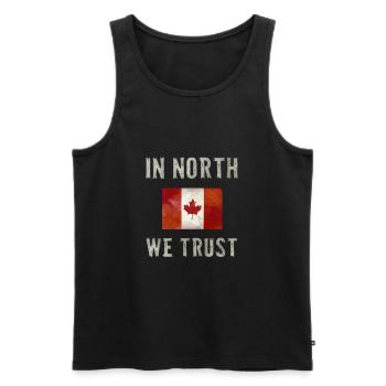 Canada Flag Saying Funny Flag Gift - Men's Premium Organic Tank Top - black - Front - AI Model Male 178 light (178cm)