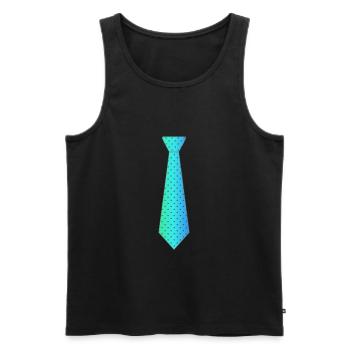 Cravate cravate costume dressing de code vestimentaire - Débardeur bio Premium Homme - noir - Devant - AI Model Male 178 light (178cm)