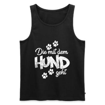 Die mit dem Hund geht - Männer Premium Bio Tank Top - Schwarz - Vorne - Michal (187cm)