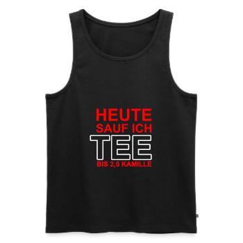 Heute sauf ich TEE Geschenk Idee lustige Sprüche - Männer Premium Bio Tank Top - Schwarz - Vorne - Michal (187cm)