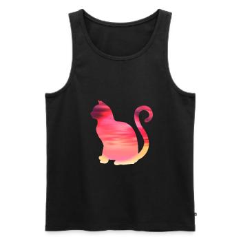 Beau chat design chat chat animal - Débardeur bio Premium Homme - noir - Devant - AI Model Male 178 light (178cm)