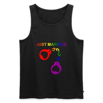 Just married Homosexuell Heirat - Männer Premium Bio Tank Top - Schwarz - Vorne - Michal (187cm)