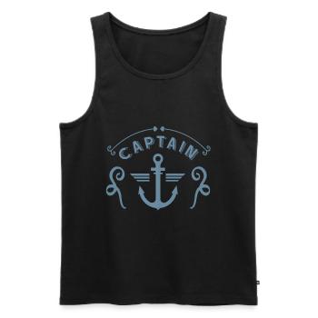 Beautiful Anchor Captain Captain Sailing - Men's Premium Organic Tank Top - black - Front - AI Model Male 178 light (178cm)