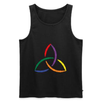 Keltisches Symbol Triquetra Regenbogen - Männer Premium Bio Tank Top - Schwarz - Vorne - Michal (187cm)