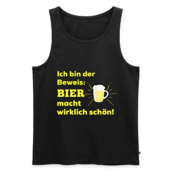 Bier Spruch Lustig Witzig lustig - Männer Premium Bio Tank Top - Schwarz - Vorne - Michal (187cm)