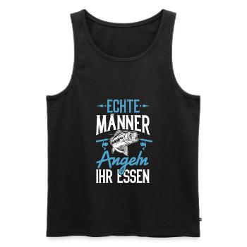 Angler Fischer Echte Männer angeln ihr Essen - Männer Premium Bio Tank Top - Schwarz - Vorne - Michal (187cm)